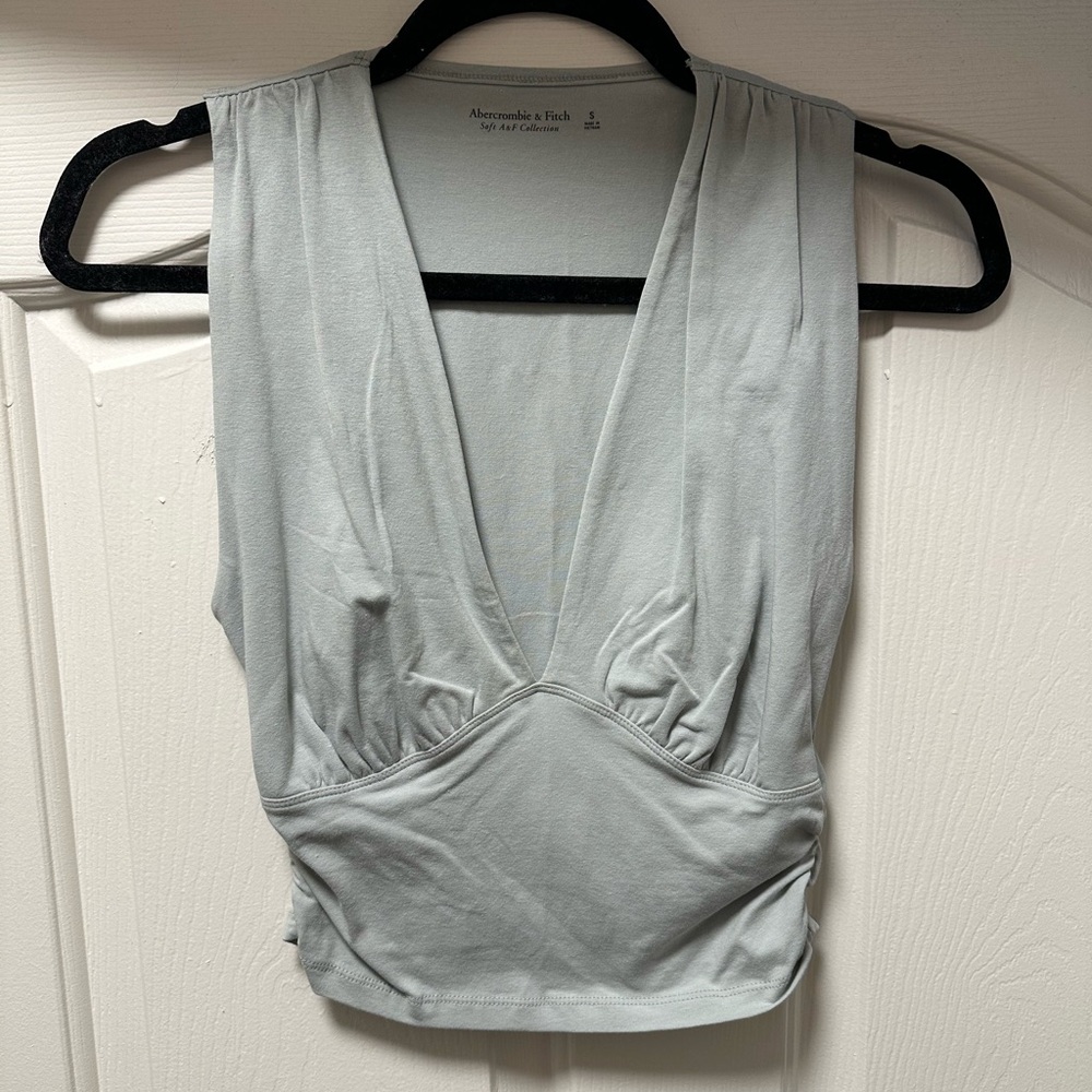Abercrombie & Fitch Light Blue V-Neck Sleeveless Top